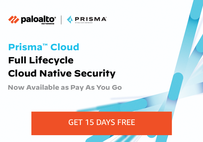 Prisma Cloud, the Cloud Native Security Platform (CNSP) by Palo Alto Networks, is now available on the AWS Marketplace with a Pay-As-You-Go subscription. Start your 15-day free trial today and achieve complete cloud native security across the application lifecycle.